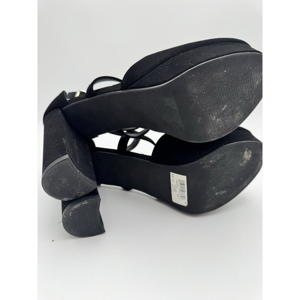 Top Moda Jane-99 Black Platform Block Heel Pumps Ankle Strap Women’s Size 10 - Picture 7 of 7